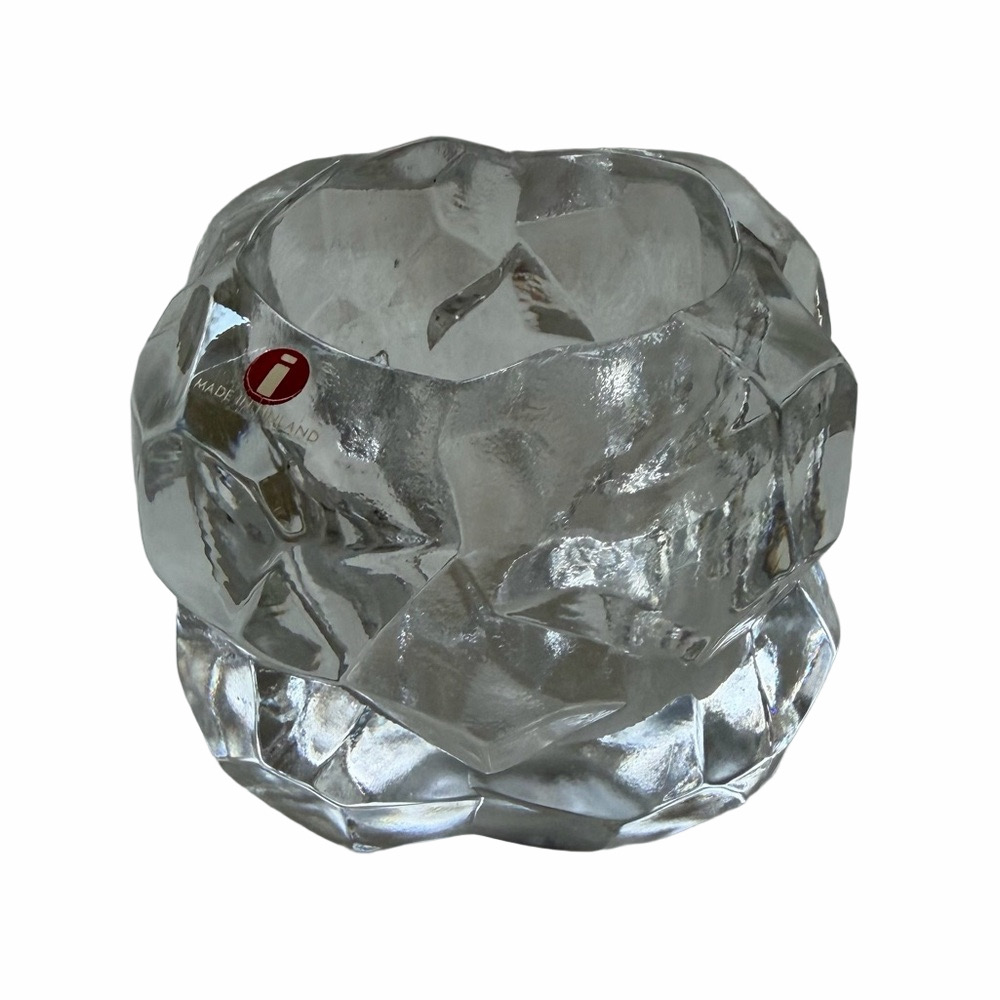 Iittala Finland Crystal Votive Candle Holder Corona Design Jorma Vennola Vintage